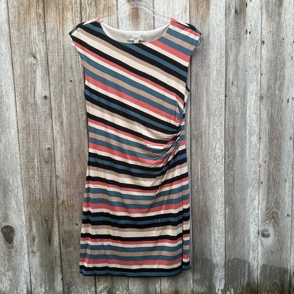 LOFT Dresses & Skirts - LOFT Multi Stripe Short Sleeve Dress Size Small Petite